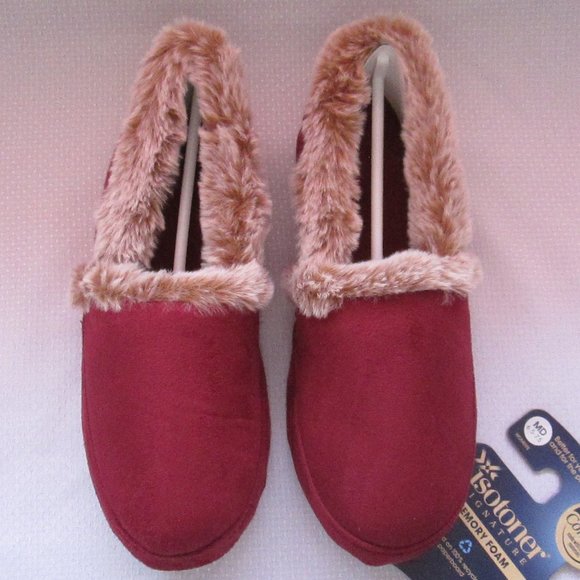 💕 WOMENS ISOTONER CHILI PEPPER CLOSED BACK SLIPPERS SIZE M 💕 - Picture 3 of 12